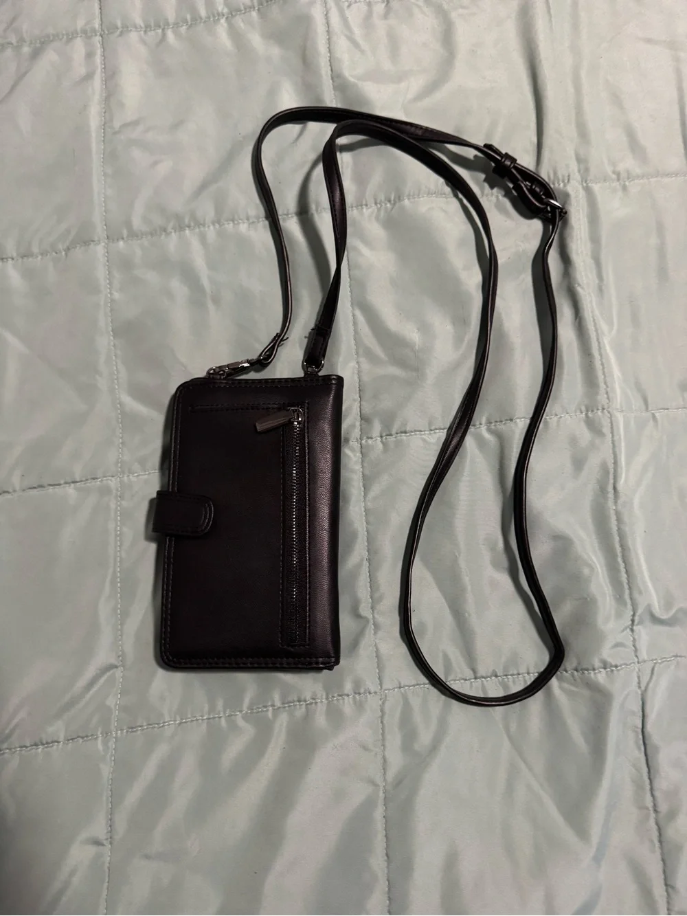 Black Crossbody Phone Wallet Slim Hands-Free Carry